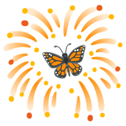 fireworks and butterfly