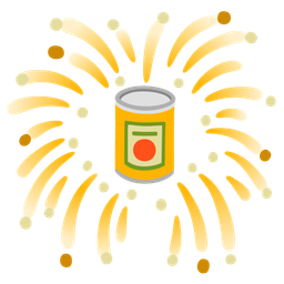 fireworks and canned food