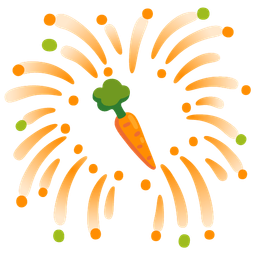 fireworks and carrot