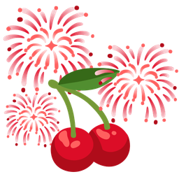 fireworks and cherries
