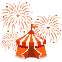 fireworks and circus tent