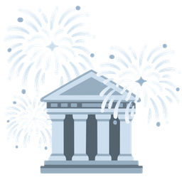 fireworks and classical building
