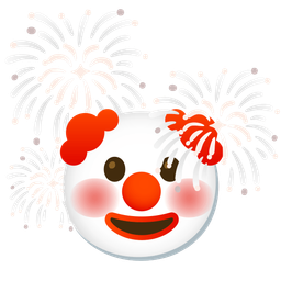 fireworks and clown face