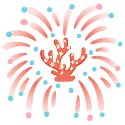 fireworks and coral