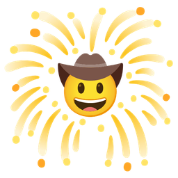fireworks and cowboy hat face