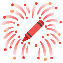 fireworks and crayon