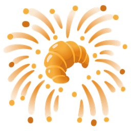 fireworks and croissant