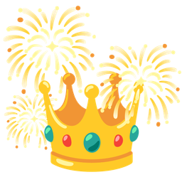 fireworks and crown