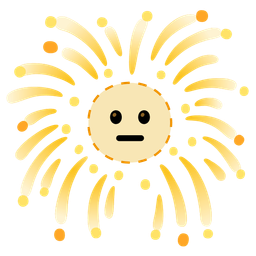 fireworks and dotted line face