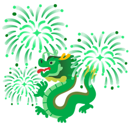 fireworks and dragon