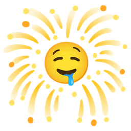 fireworks and drooling face