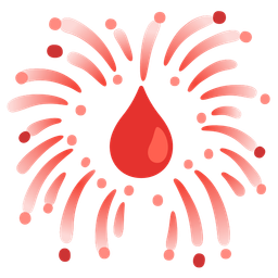 fireworks and drop of blood