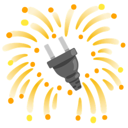 fireworks and electric plug