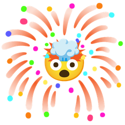 fireworks and exploding head