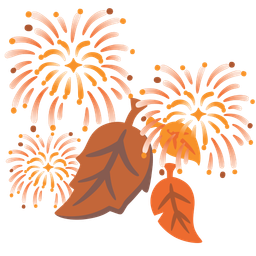 fireworks and fallen leaf
