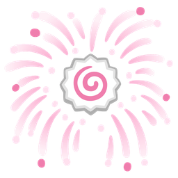 fireworks and fish cake with swirl