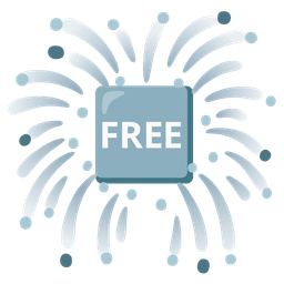 fireworks and FREE button