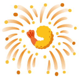 fireworks and fried shrimp