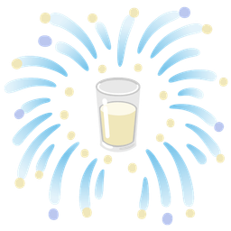 fireworks and glass of milk