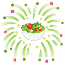 fireworks and green salad