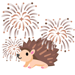 fireworks and hedgehog