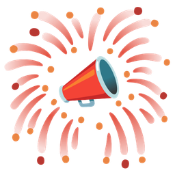 fireworks and megaphone