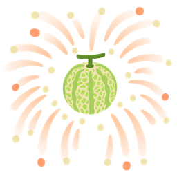 fireworks and melon