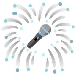 fireworks and microphone