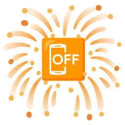 fireworks and mobile phone off