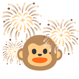 fireworks and monkey face