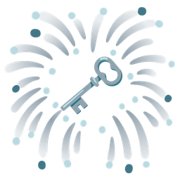 fireworks and old key