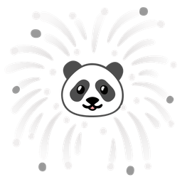 fireworks and panda