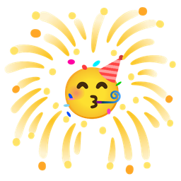 fireworks and partying face