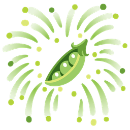 fireworks and pea pod