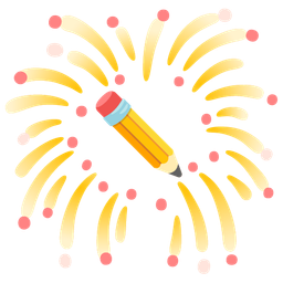 fireworks and pencil