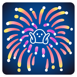 fireworks and person shrugging