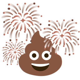 fireworks and pile of poo