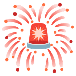 fireworks and police car light