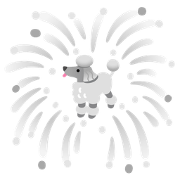 fireworks and poodle