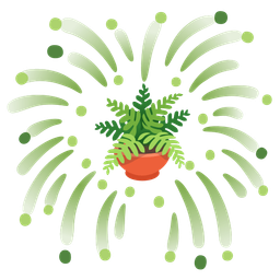 fireworks and potted plant