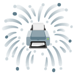 fireworks and printer