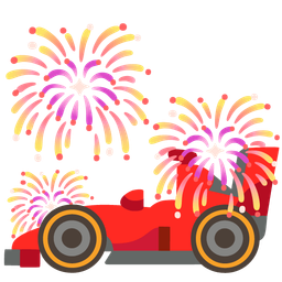 fireworks and racing car