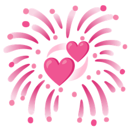 fireworks and revolving hearts