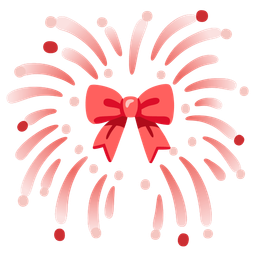 fireworks and ribbon