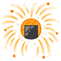 fireworks and rice cracker