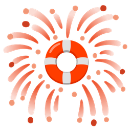 fireworks and ring buoy