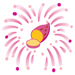 fireworks and roasted sweet potato