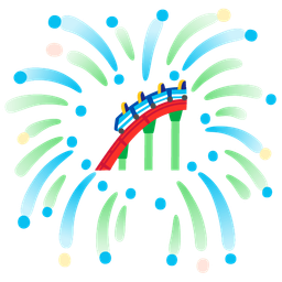 fireworks and roller coaster