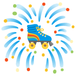 fireworks and roller skate