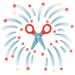 fireworks and scissors